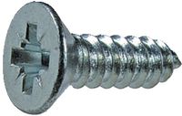 Senk-Blechschrauben mit Kreuzschlitz Pozidriv Form Z Stahl einsatzgehärtet / verzinkt-blau und Spitze Form C 2.2 x  9.5 - brwtools.ch