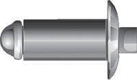 POP Flachrund-Blindnieten <sup>®</sup> Standard Monel / verzinkt-blau Typ TLPD...BS TLPD429BS 3.2x7.5 / 3.1-4.3 / 100 Stk - toolster.ch