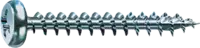 SPAX Halbrundkopf-Spanplattenschrauben <sup>®</sup> Stahl einsatzgehärtet / verzinkt-blau mit Gleitschicht mit Standardgewinde und Kreuzschlitz Pozidriv Form Z Ø 4   x  20 (Pack à 1000 Stk) - toolster.ch