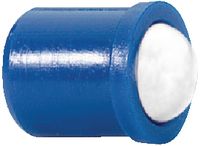 Patins à ressort exécution lisse avec bille Delrin (POM) / bleu<br>Bille Delrin blanc (POM)<br>Ressort INOX type EH 22080 6 x 7 - brwtools.ch