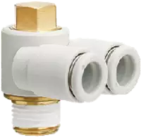 SMC Equerre à visser 2 fois  KQ2Z laiton, pivotant à 360 M5 / 4 - toolster.ch