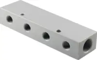 Barres de distribution, simple face 4 prises, en aluminium G 1/4" x G 1/8" - toolster.ch
