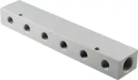 Barres de distribution, simple face 6 prises, en aluminium G 1/2" x G 3/8" - toolster.ch