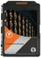 KENDO HSS-Co Spiralbohrer-Set DIN 338, 10-teilig, Ø 1...10 mm - toolster.ch