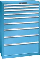 LISTA Armoire à tiroirs 54 x 27 E, 9 tiroirs H 1450 - bleu clair RAL 5012 - toolster.ch