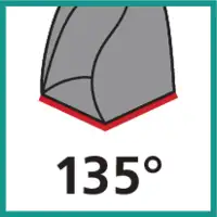 Spitzenwinkel 135°