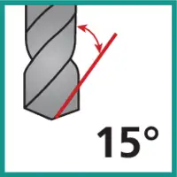 Perceuse à angle d'hélice de 15°