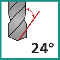 Perceuse à angle d'hélice de 24°