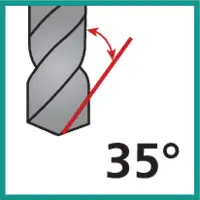 Perceuse à angle d'hélice de 35°