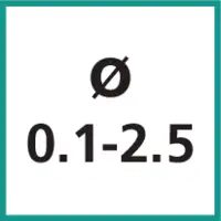 Nenngrösse Ø 0.1 - 2.5 mm