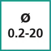 Nenngrösse Ø 0.2 - 20 mm