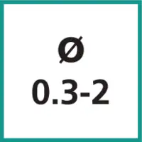 Nenngrösse Ø 0.3 - 2 mm