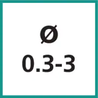 Nenngrösse Ø 0.3 - 3 mm