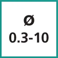 Nenngrösse Ø 0.3 - 10 mm