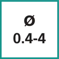 Nenngrösse Ø 0.4 - 4 mm
