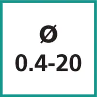Nenngrösse Ø 0.4 - 20 mm