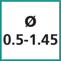 Taille nominale Ø 0.5 - 1.45 mm