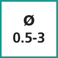 Nenngrösse Ø 0.5 - 3 mm