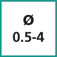 Nenngrösse Ø 0.5 - 4 mm