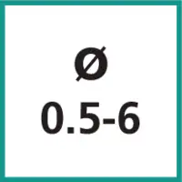 Nenngrösse Ø 0.5 - 6 mm