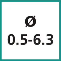 Nenngrösse Ø 0.5 - 6.3 mm