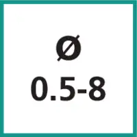 Nenngrösse Ø 0.5 - 8 mm