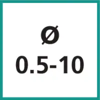 Nenngrösse Ø 0.5 - 10 mm