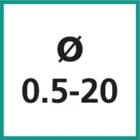 Nenngrösse Ø 0.5 - 20 mm