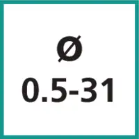 Nenngrösse Ø 0.5 - 31 mm