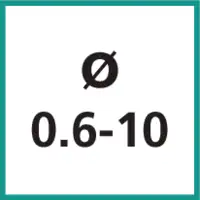 Nenngrösse Ø 0.6 - 10 mm
