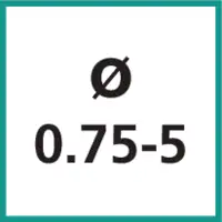 Nenngrösse Ø 0.75 - 5 mm