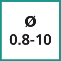 Nenngrösse Ø 0.8 - 10 mm