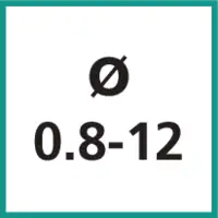 Nenngrösse Ø 0.8 - 12 mm