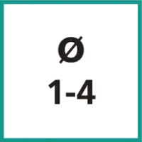 Nenngrösse Ø 1 - 4 mm