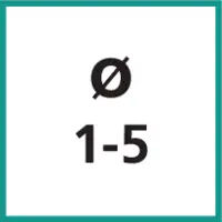 Nenngrösse Ø 1 - 5 mm