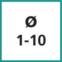 Nenngrösse Ø 1 - 10 mm
