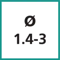 Taille nominale Ø 1.4 - 3 mm