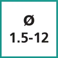 Taille nominale Ø 1.5 - 12 mm