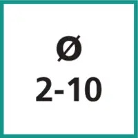 Taille nominale Ø 2 - 10 mm
