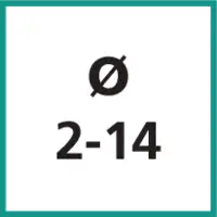 Taille nominale Ø 2 - 14 mm
