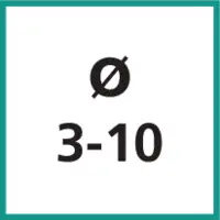 Taille nominale Ø 3 - 10 mm