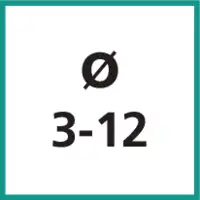 Nenngrösse Ø 3 - 12 mm