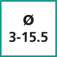 Taille nominale Ø 3 - 15.5 mm