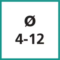 Taille nominale Ø 4 - 12 mm