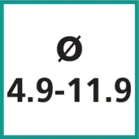 Taille nominale Ø 4.9 - 11.9 mm