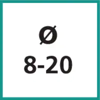 Taille nominale Ø 8 - 20 mm