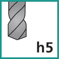 Tolérance de coupe du foret h5 (selon le système d'ajustement ISO 286)