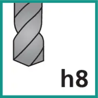 Bohrer Schneidentoleranz h8 (gemäss ISO 286 Passungsystem)