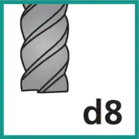 Fräser Schneidentoleranz d8 (gemäss ISO 286 Passungsystem)