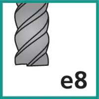 Fräser Schneidentoleranz e8 (gemäss ISO 286 Passungsystem)